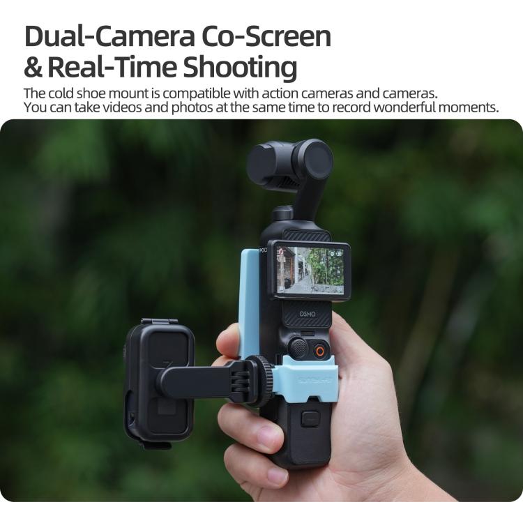 For DJI Osmo Nano Sunnylife 360 Rotation Adjustable Cold Shoe Vertical-Horizontal Adapter Mount Protective Frame Mounting Brackets Housing Cover  - Black