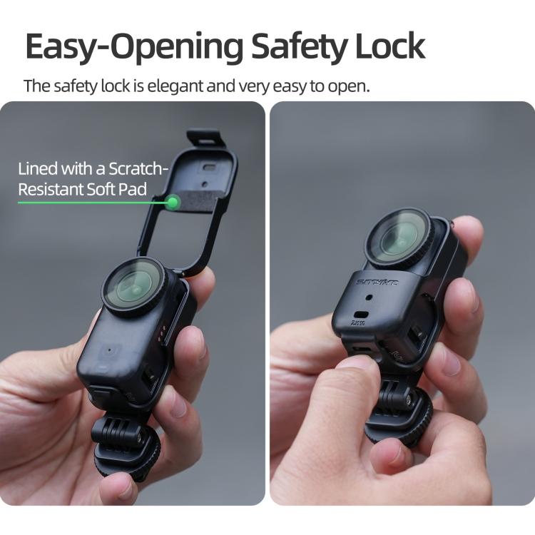 For DJI Osmo Nano Sunnylife 360 Rotation Adjustable Cold Shoe Vertical-Horizontal Adapter Mount Protective Frame Mounting Brackets Housing Cover  - Black