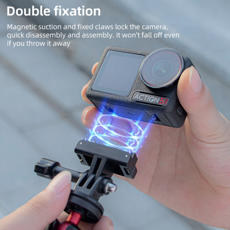 For DJI Osmo Action 5 Pro / 4  / 3 Magnetic Quick Release Base Mount Adapter  - Black
