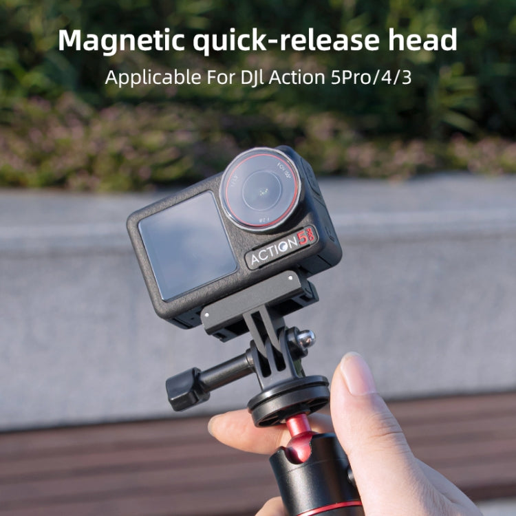 For DJI Osmo Action 5 Pro / 4  / 3 Magnetic Quick Release Base Mount Adapter  - Black