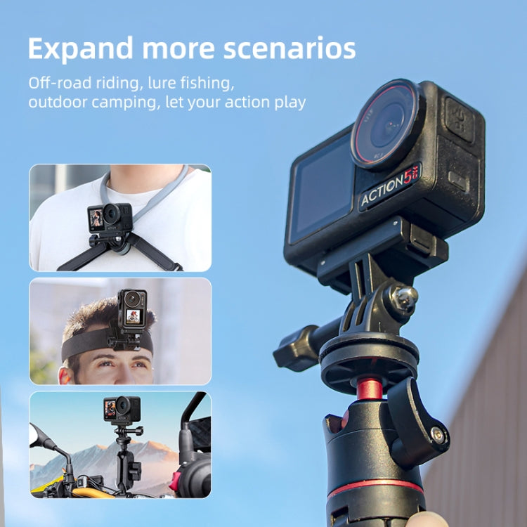 For DJI Osmo Action 5 Pro / 4  / 3 Magnetic Quick Release Base Mount Adapter  - Black