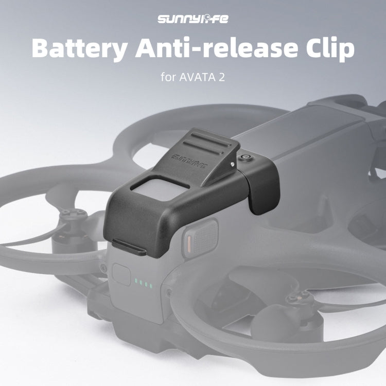 For DJI Avata 2 Sunnylife Battery Anti-release Buckle Clip Lock-up Anti-falling Battery Safety Lock Buckle Guard  - Black