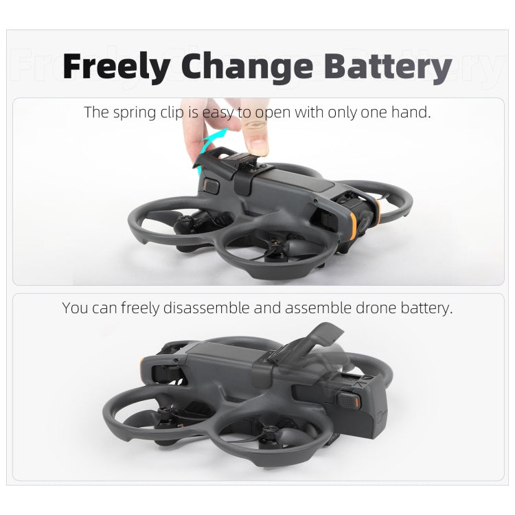 For DJI Avata 2 Sunnylife Battery Anti-release Buckle Clip Lock-up Anti-falling Battery Safety Lock Buckle Guard  - Black
