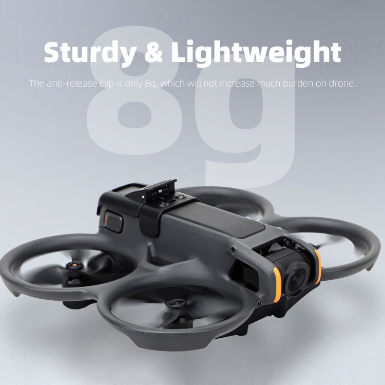 For DJI Avata 2 Sunnylife Battery Anti-release Buckle Clip Lock-up Anti-falling Battery Safety Lock Buckle Guard  - Black