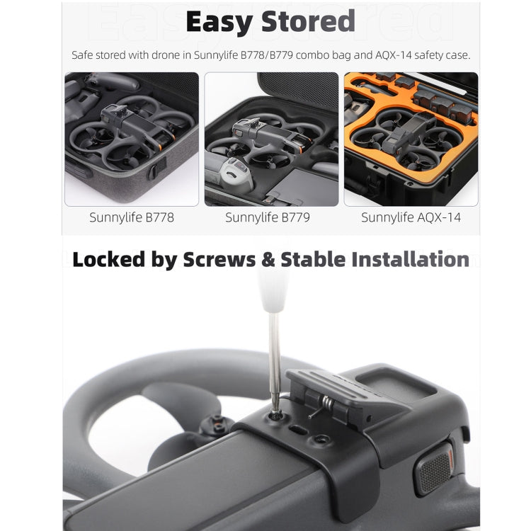 For DJI Avata 2 Sunnylife Battery Anti-release Buckle Clip Lock-up Anti-falling Battery Safety Lock Buckle Guard  - Black