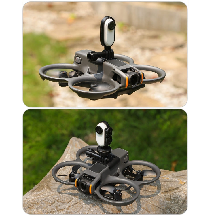 For DJI Avata 2 Sunnylife Action Camera Holder Mount Drone Light Bracket  - Black