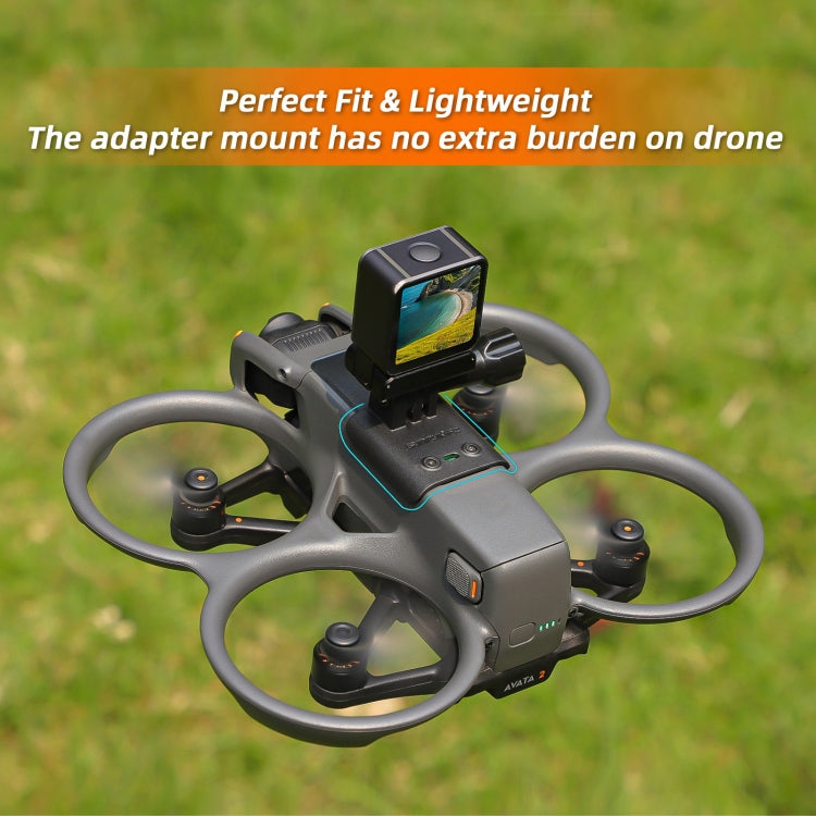 For DJI Avata 2 Sunnylife Action Camera Holder Mount Drone Light Bracket Lamp  - Black