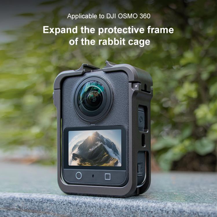 For DJI Osmo 360 PC Plastic Cage Frame with Cold Shoe  - Black
