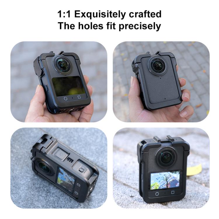For DJI Osmo 360 PC Plastic Cage Frame with Cold Shoe  - Black