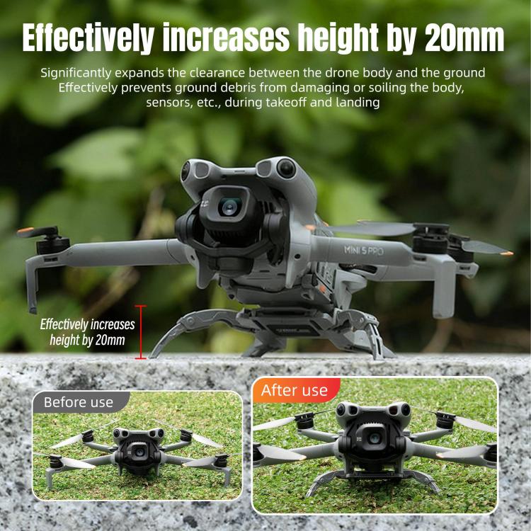 For DJI Mini 5 Pro STARTRC Spider-Leg Heightened Landing Gear Training Rack, Eco-Compatible  - Grey