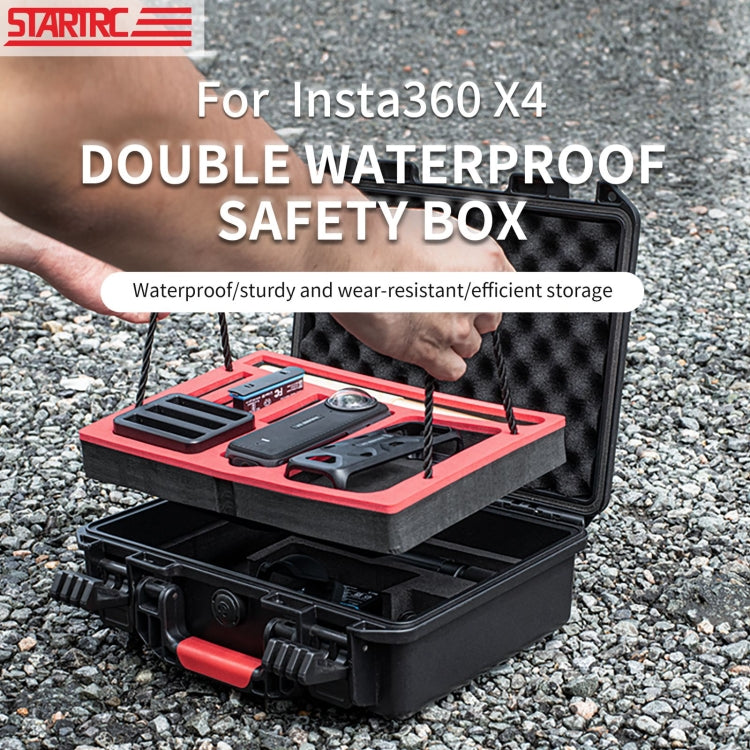 For Insta360 X4 STARTRC Waterproof EVA ABS Dual-layer Suitcase Storage Box  - Black