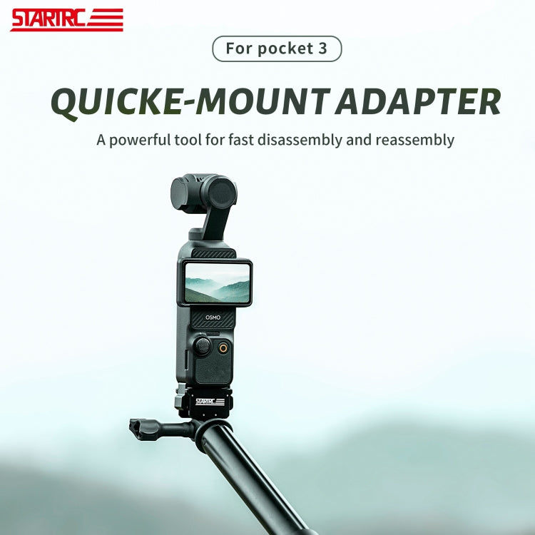 For DJI Pocket 3 STARTRC Quick Mount Adapter Extension Bracket  - Black