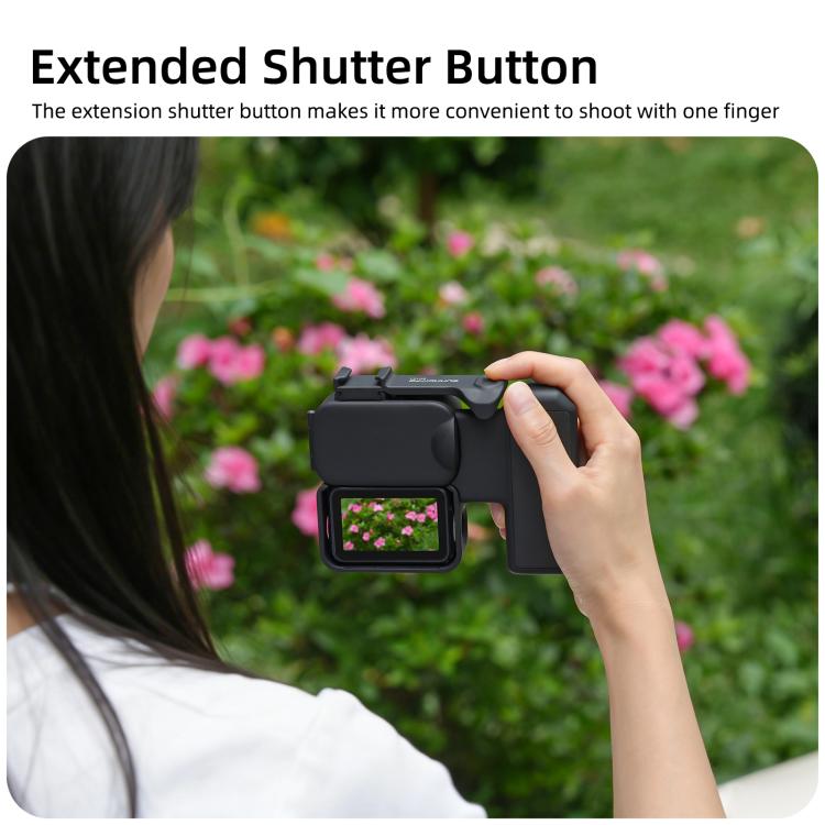 For DJI Osmo Nano Sunnylife Integrated Street Photography Handle Ergonomic Hand Grip Quick Release Shutter Handle  - Black