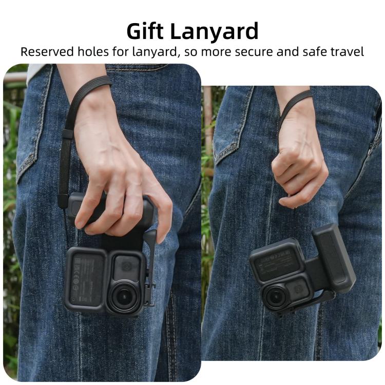 For DJI Osmo Nano Sunnylife Integrated Street Photography Handle Ergonomic Hand Grip Quick Release Shutter Handle  - Black