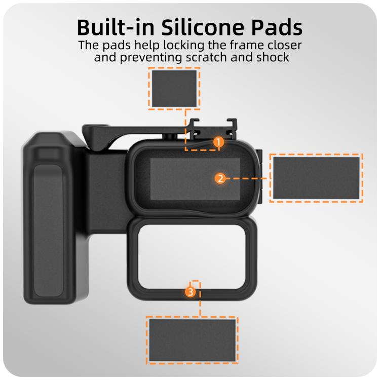 For DJI Osmo Nano Sunnylife Integrated Street Photography Handle Ergonomic Hand Grip Quick Release Shutter Handle  - Black