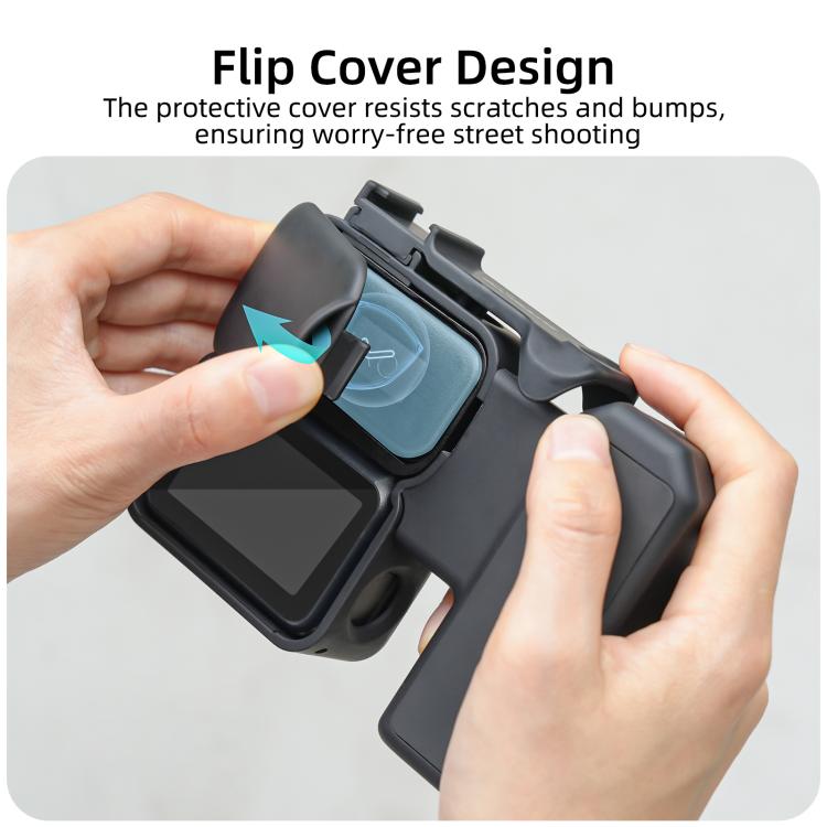 For DJI Osmo Nano Sunnylife Integrated Street Photography Handle Ergonomic Hand Grip Quick Release Shutter Handle  - Black