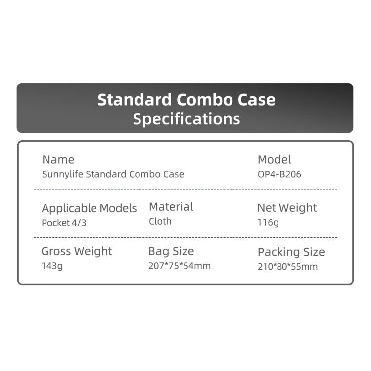 For DJI Osmo Pocket 4 / 3 Sunnylife Mini Carrying Case Handbag Portable Travel Case Protective Organizer Standard Combo Bags  - Grey