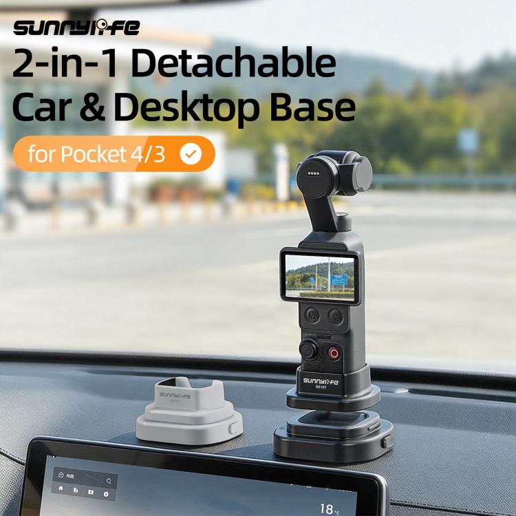 For DJI Osmo Pocket 4 / 3 Sunnylife Detachable Car & Desktop Base Stand Base Desktop Stabilizer Supporting Holder