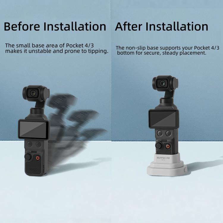 For DJI Osmo Pocket 4 / 3 Sunnylife Detachable Car & Desktop Base Stand Base Desktop Stabilizer Supporting Holder