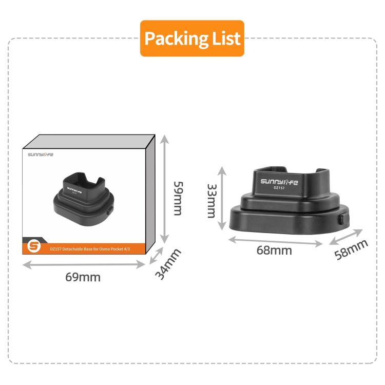 For DJI Osmo Pocket 4 / 3 Sunnylife Detachable Car & Desktop Base Stand Base Desktop Stabilizer Supporting Holder