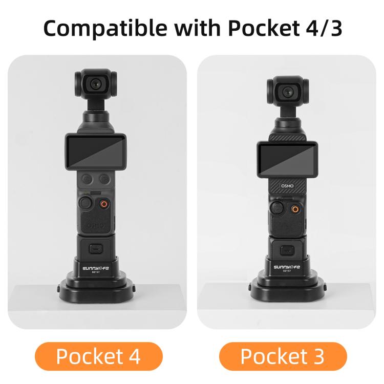 For DJI Osmo Pocket 4 / 3 Sunnylife Detachable Car & Desktop Base Stand Base Desktop Stabilizer Supporting Holder