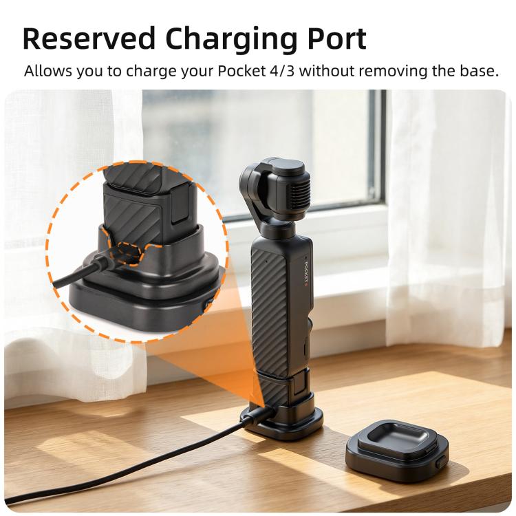 For DJI Osmo Pocket 4 / 3 Sunnylife Detachable Car & Desktop Base Stand Base Desktop Stabilizer Supporting Holder
