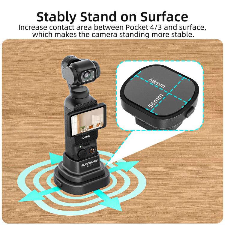 For DJI Osmo Pocket 4 / 3 Sunnylife Detachable Car & Desktop Base Stand Base Desktop Stabilizer Supporting Holder