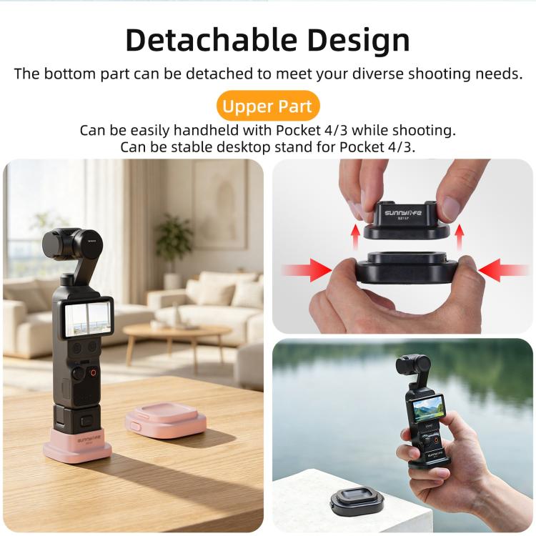 For DJI Osmo Pocket 4 / 3 Sunnylife Detachable Car & Desktop Base Stand Base Desktop Stabilizer Supporting Holder
