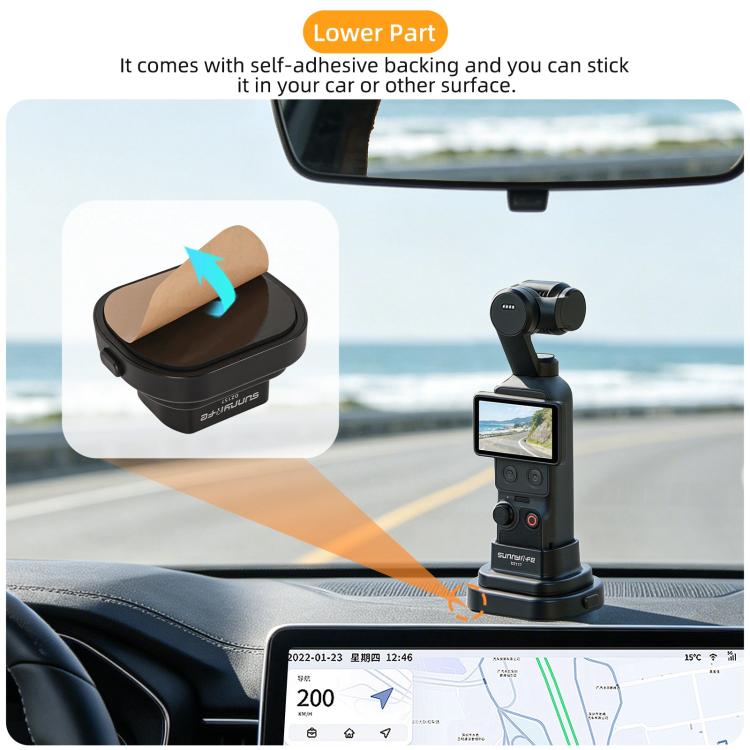 For DJI Osmo Pocket 4 / 3 Sunnylife Detachable Car & Desktop Base Stand Base Desktop Stabilizer Supporting Holder
