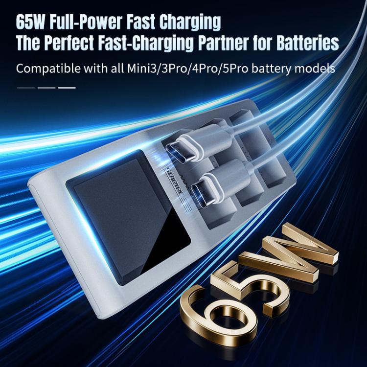 For DJI Mini 5 Pro Charging Butler Tri-Battery Charger Hub with Display Screen  - Grey