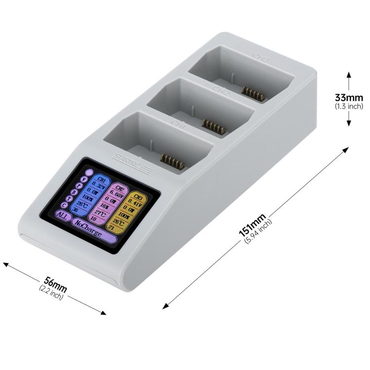 For DJI Mini 5 Pro Charging Butler Tri-Battery Charger Hub with Display Screen  - Grey