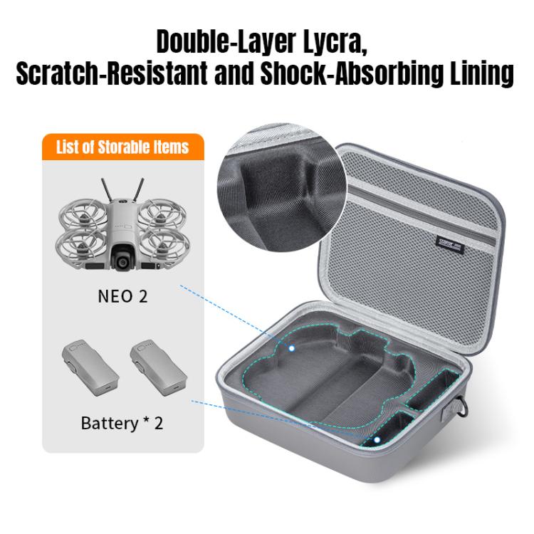 For DJI Neo 2 STARTRC PU Shoulder Storage Bag Drone Body Handbag  - Grey