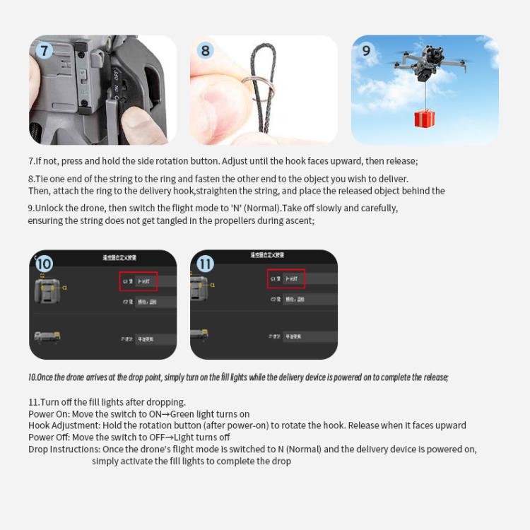 For DJI Mini 5 Pro STARTRC LED Light Air-Dropping System Thrower Parabolic  - Grey