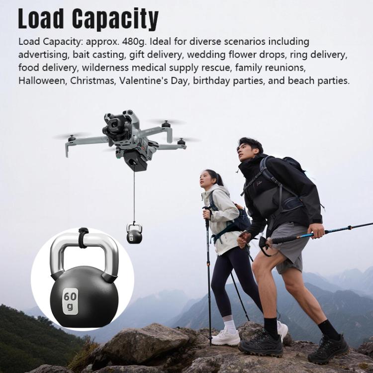 For DJI Mini 5 Pro STARTRC LED Light Air-Dropping System Thrower Parabolic  - Grey