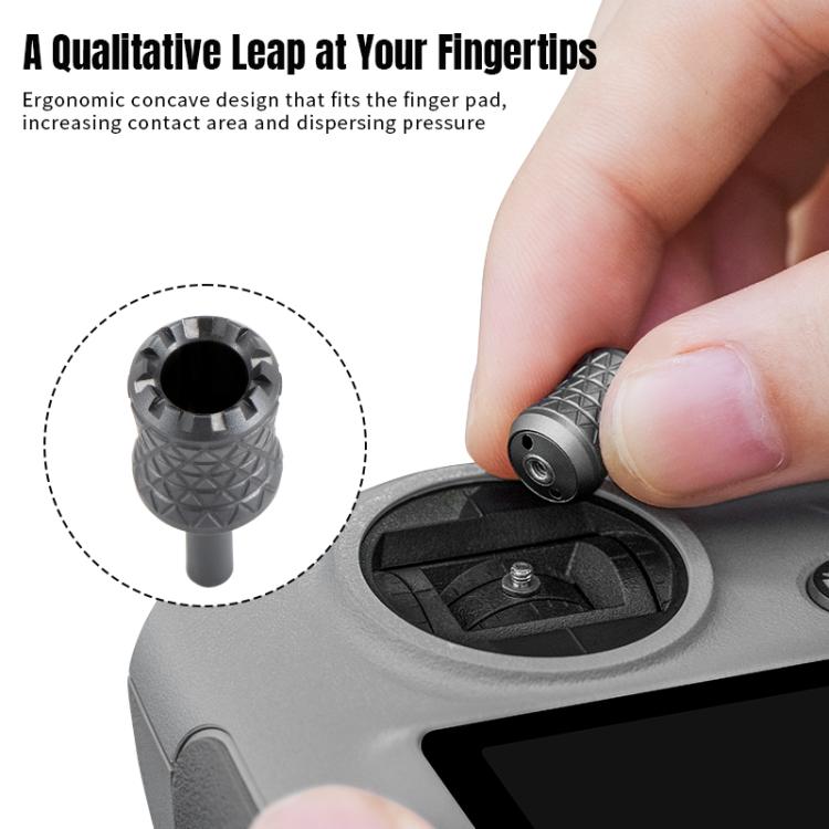 For DJI RC / RC 2 / RC Pro 2  2pcs STARTRC Foldable Metal Joystick Thumb Rocker  - Black