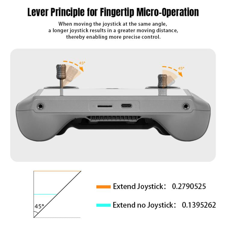 For DJI RC / RC 2 / RC Pro 2  2pcs STARTRC Foldable Metal Joystick Thumb Rocker  - Black