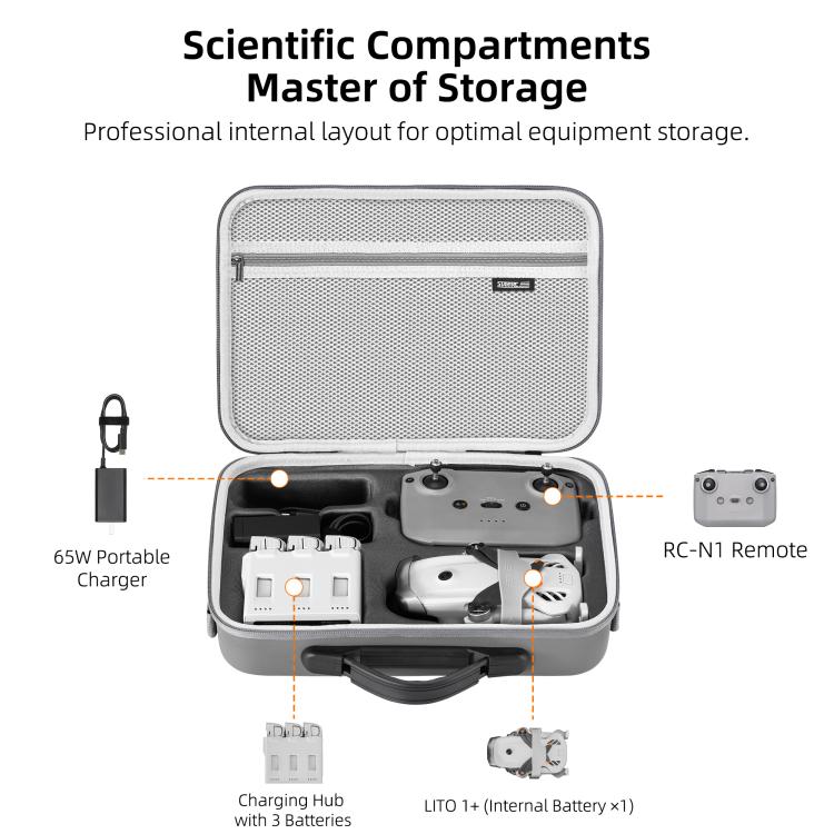 For DJI Lito 1 / X1 STARTRC Shoulder PU Storage Bag Handbag  - Grey