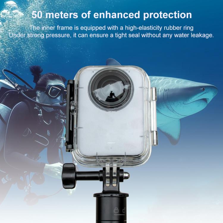 For DJI Osmo 360 50m Depth Waterproof Housing Case with Lens Silicone Cap  - Transparent