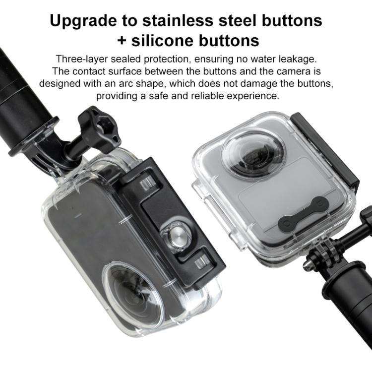 For DJI Osmo 360 50m Depth Waterproof Housing Case with Lens Silicone Cap  - Transparent