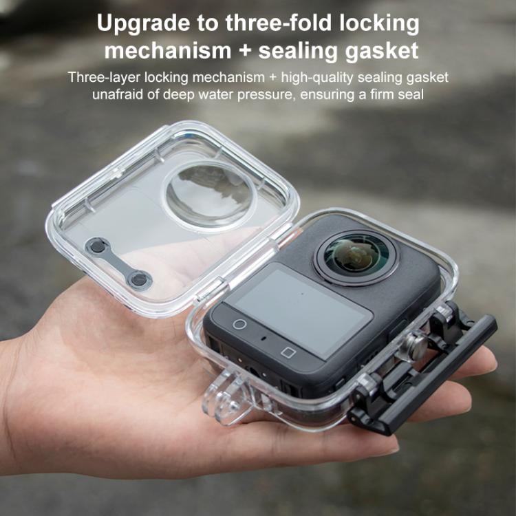 For DJI Osmo 360 50m Depth Waterproof Housing Case with Lens Silicone Cap  - Transparent