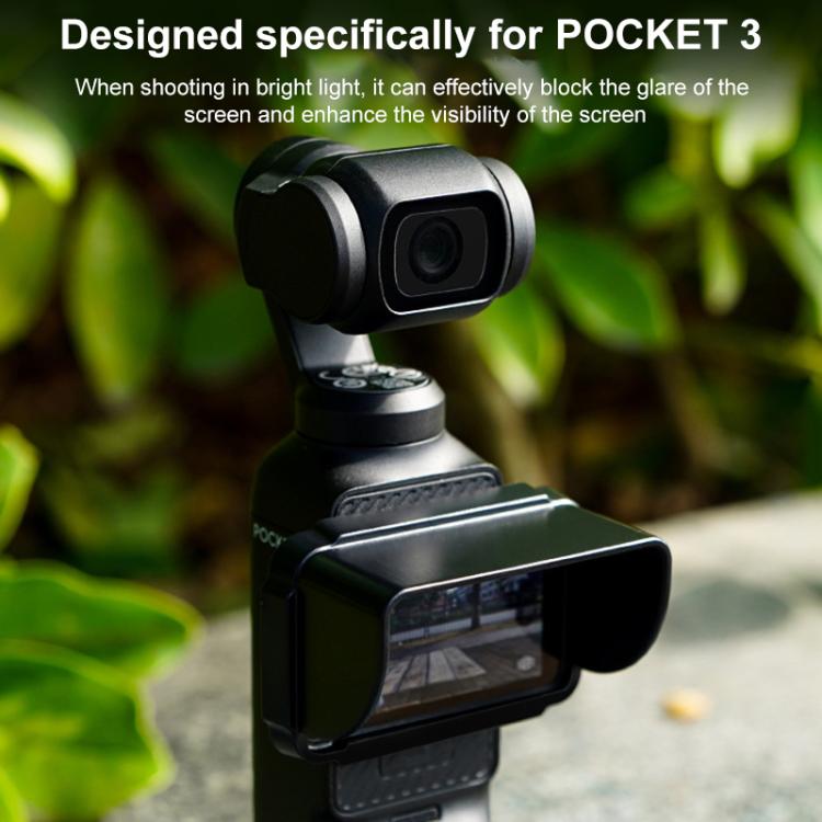 For DJI Osmo Pocket 3 BRDRC Sunshade Hood Screen Shade  - Black