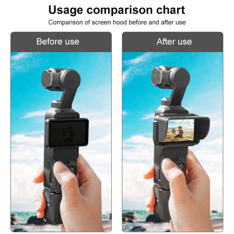 For DJI Osmo Pocket 3 BRDRC Sunshade Hood Screen Shade  - Black