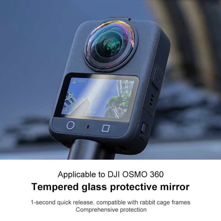 For DJI Osmo 360 Camera Optical Tempered Glass Cover Protective Lens Guard  - Black