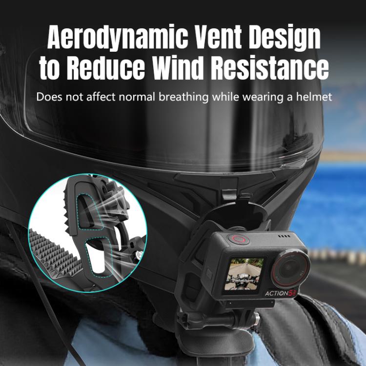 STARTRC Helmet Chin Mount Clip For GoPro, Insta360, DJI and Other Action Cameras  - Black