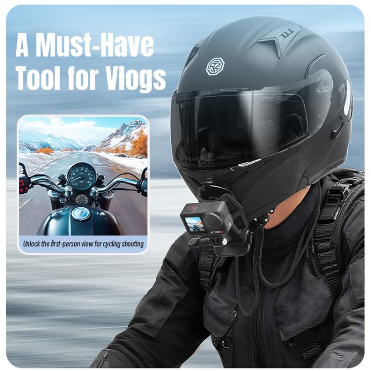 STARTRC Helmet Chin Mount Clip For GoPro, Insta360, DJI and Other Action Cameras  - Black