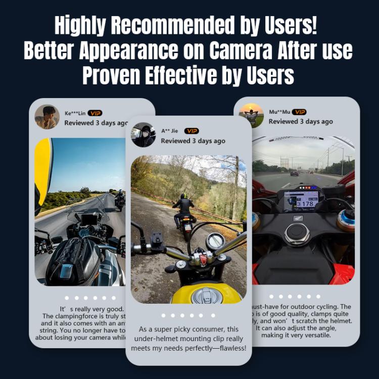 STARTRC Helmet Chin Mount Clip For GoPro, Insta360, DJI and Other Action Cameras  - Black
