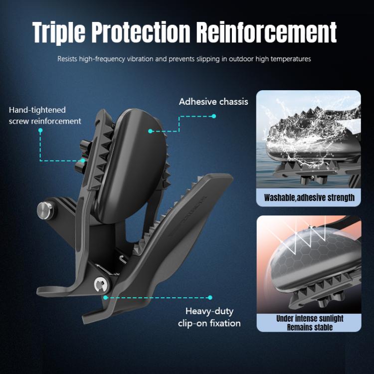 STARTRC Helmet Chin Mount Clip For GoPro, Insta360, DJI and Other Action Cameras  - Black