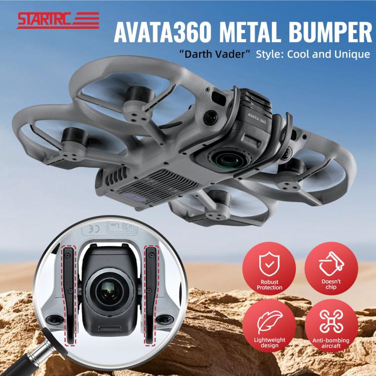 For DJI Avata 360 STARTRC Gimbal Lens Anti-collision Plastic Guard Bumper  - Black