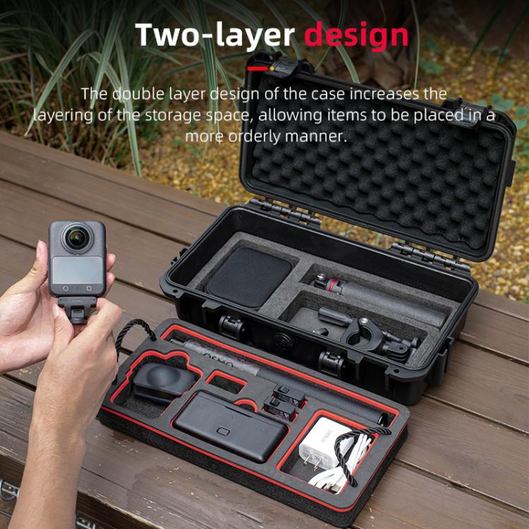 For DJI Osmo 360 STARTRC Waterproof EVA ABS Dual-layer Suitcase Storage Box  - Black