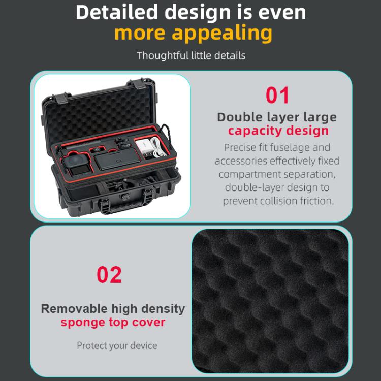 For DJI Osmo 360 STARTRC Waterproof EVA ABS Dual-layer Suitcase Storage Box  - Black